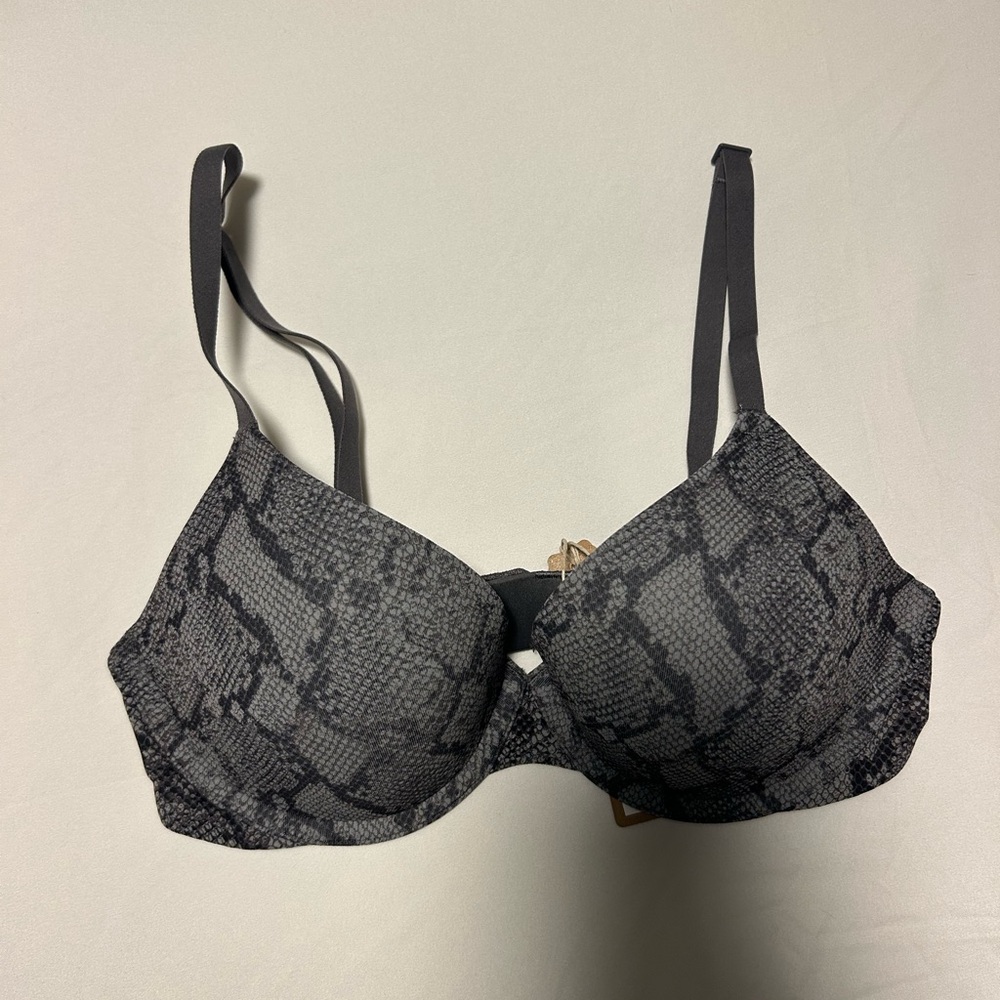 SKIMS Snake Print Bra - Black and Gray